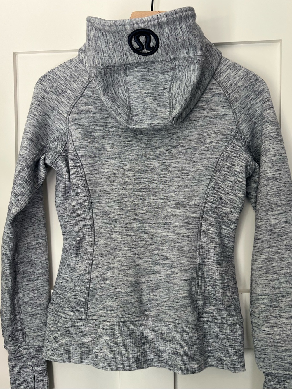LULULEMON Scuba Full Zip Fitted Hoodie Heathered Navy Size 4 Estimated - Picture 3 of 12